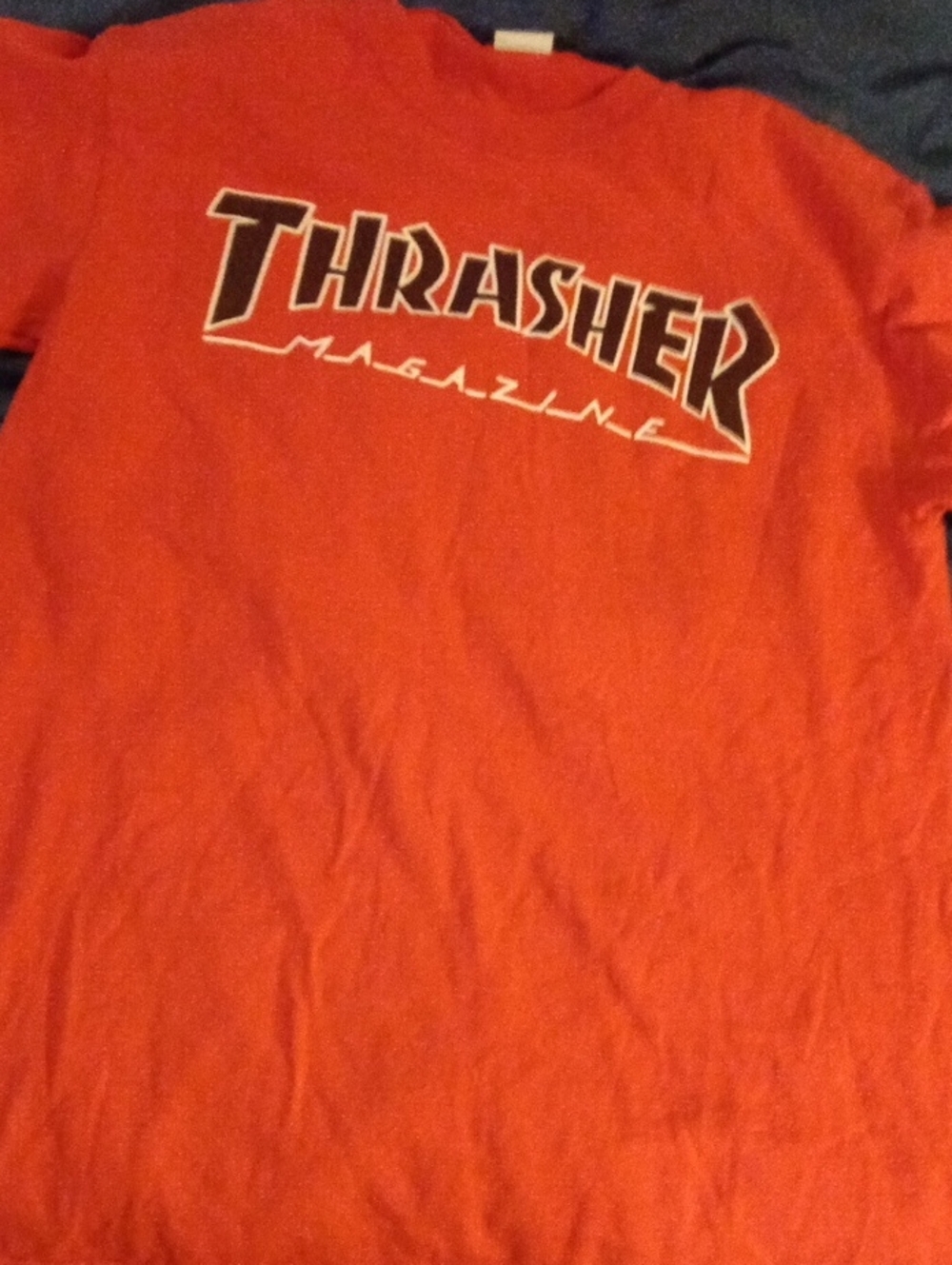 Thrasher Bold Logo Red Crew Tee for Men